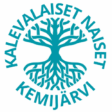 Kalevalaiset Naiset logossa on tekstiä ja graafinen kuva puusta