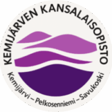 Logossa on teksti Kemijärven kansalaisopisto ja paikkakunnan Kemijärvi, Pelkosenniemi ja Savukoski.