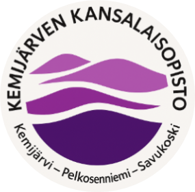 Logossa on teksti Kemijärven kansalaisopisto ja paikkakunnan Kemijärvi, Pelkosenniemi ja Savukoski.